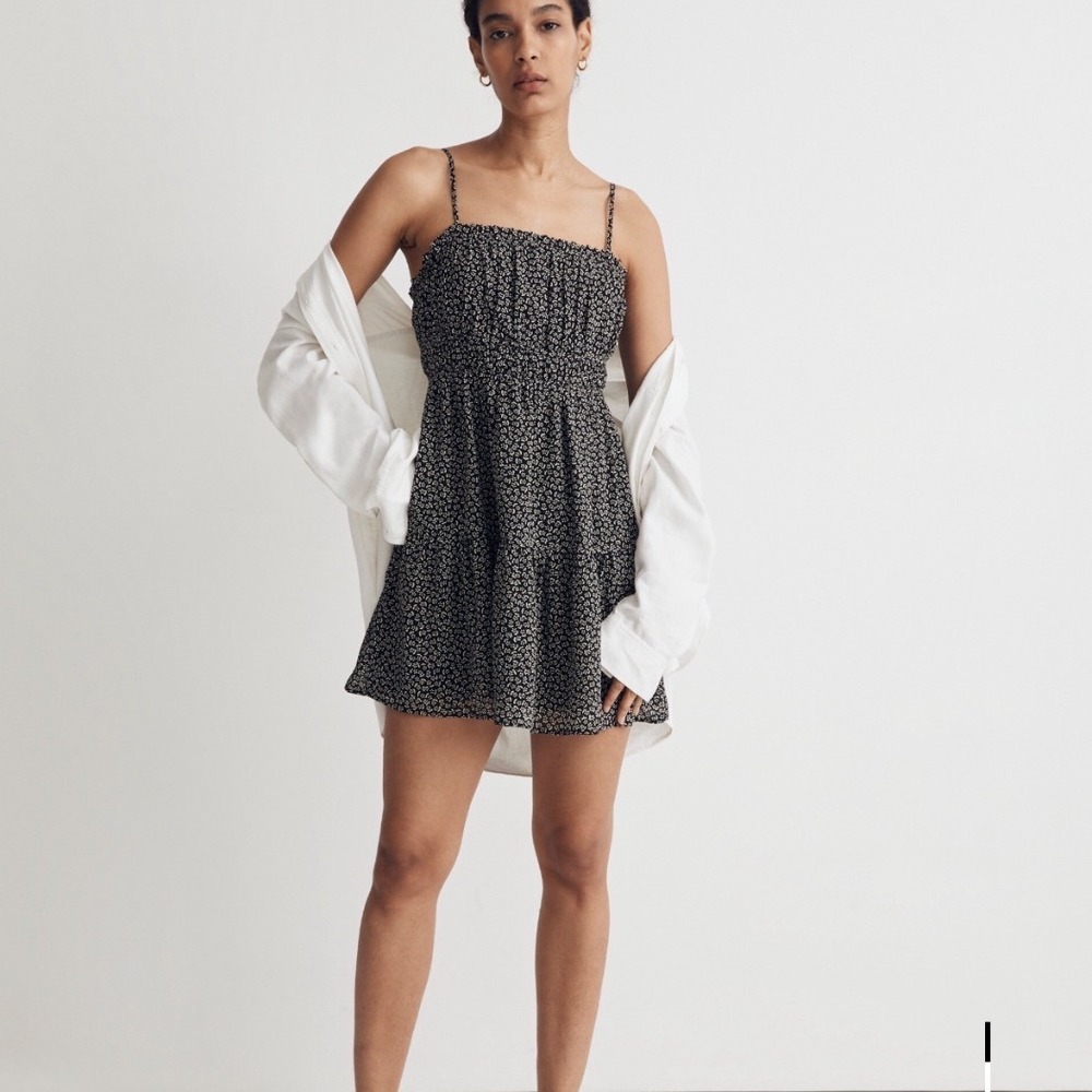 Madewell Sophia Cami Tiered Mini Dress in Micro Daisy 10